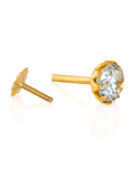 21k Gold Earrings White CZ 10x5mm - SANZ Australia