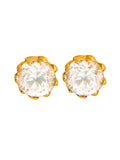21k Gold Earrings White CZ 10x5mm - SANZ Australia