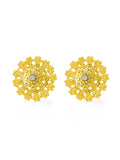 21k Gold Floral Earrings 10x8mm - SANZ Australia