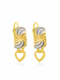 21k Gold Hoop Earrings Hanging Hearts - SANZ Australia