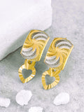 21k Gold Hoop Earrings Hanging Hearts - SANZ Australia