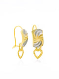 21k Gold Hoop Earrings Hanging Hearts - SANZ Australia