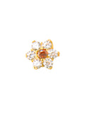 21k Gold Nose Pin Red & White CZ 8x4.5mm - SANZ Australia