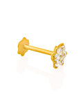 21k Gold Nose Pin White CZ 8x4.5mm - SANZ Australia