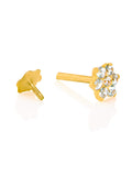 21k Gold Nose Pin White CZ 8x4.5mm - SANZ Australia