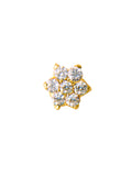 21k Gold Nose Pin White CZ 8x4.5mm - SANZ Australia