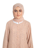 Beige Double-Layer Premium Abaya - SANZ Australia