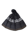 Black Embellished Chiffon Scarf - SANZ Australia