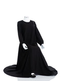 Black Classic Abaya with Grey Hem - SANZ Australia