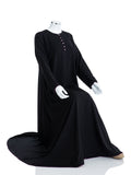 Black Classic Abaya with Purple Hem - SANZ Australia
