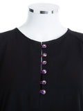 Black Classic Abaya with Purple Hem - SANZ Australia