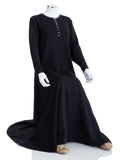 Classic Black Single Layer Abaya with Purple Hem - SANZ Australia
