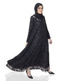 Premium Black Double Layer Abaya - SANZ Australia