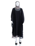 Black Double Layer Premium Kaftan