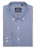 Blue Check Button-Down Casual Shirt