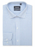 Blue Dobby Check Business Shirt - SANZ Australia