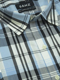 Sky Blue Large Check Casual Shirt - SANZ Australia