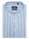 Blue Stripe Button-Down Casual Shirt - SANZ Australia