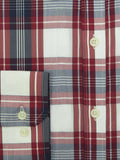 Burgundy Large Check Casual Shirt - SANZ Australia