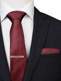 Burgundy Grain Textured Tie Set - SANZ Australia