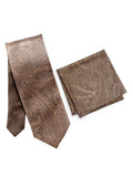Caramel Brown Paisley Tie Set - SANZ Australia