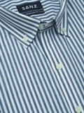 Charcoal Stripe Button-Down Casual Shirt - SANZ Australia
