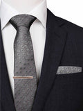 Grey Geometric Classic Tie Set - SANZ Australia
