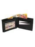 Leather Wallet Bifold Black Crocodile Print - SANZ Australia