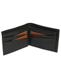 Leather Wallet Bifold Black Crocodile Print - SANZ Australia