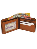 Leather Wallet Bifold Brown Snake Print - SANZ Australia