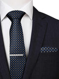 Midnight Blue Geometric Tie Set