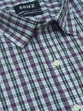 Mulberry-Black Check Casual Shirt - Sanz Australia