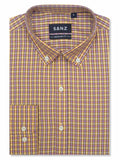 Mustard Check Button-Down Casual Shirt