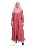 Pink Double Layer Premium Abaya - SANZ Australia