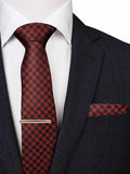 Red Motif Print Classic Tie Set - SANZ Australia