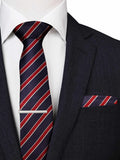Red & Blue Stripe Classic Tie Set - SANZ Australia