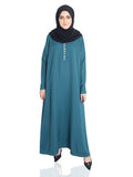 Teal Green Single Layer Classic Abaya - SANZ Australia